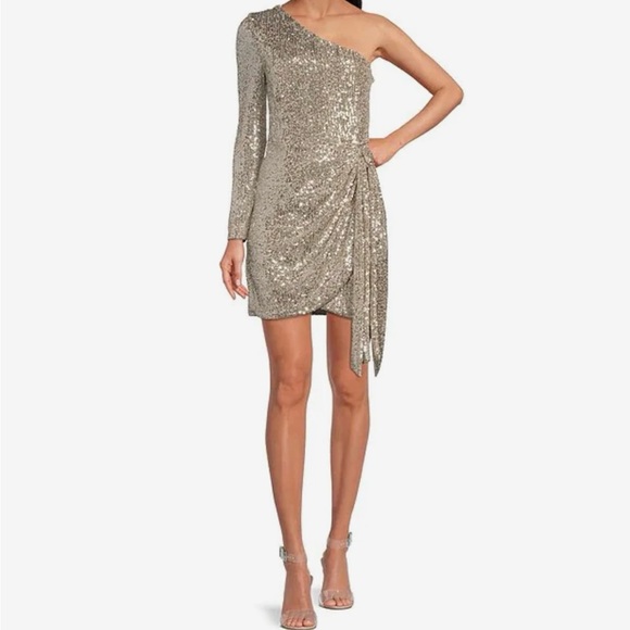 Gianni Bini Dresses & Skirts - Silver Gianni bindi one shoulder dress (homecoming)